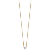 14k 1/4 carat Lab Grown Diamond VS+ F+ Heart Complete 18 inch Four Prong Pendant Necklace